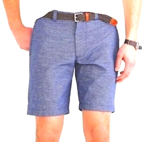 J. Crew Shorts Jcrew Mens Blue Linen Blend Shorts Size 36 Poshmark